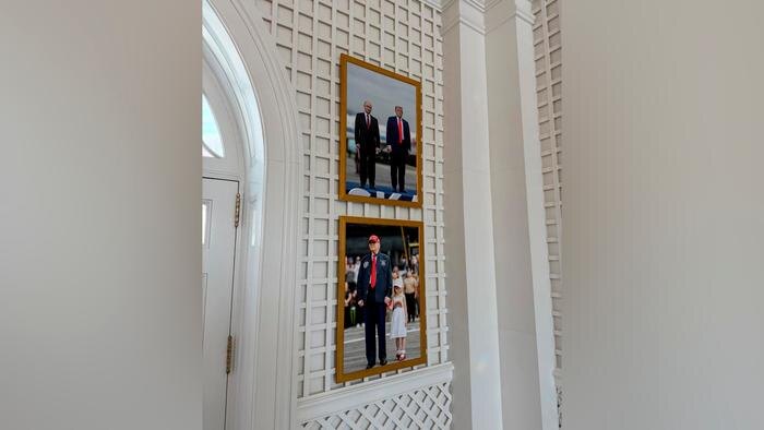 Совместное фото Доналда Трампа и Владимира Путина в Белом доме. Обложка © threads.com / elizlanders