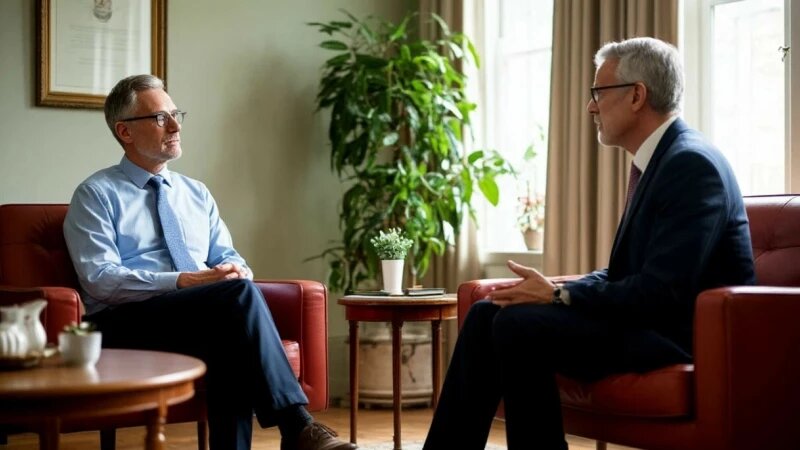     Мужчина на приеме у психолога. Шедеврум/Altapress.ru