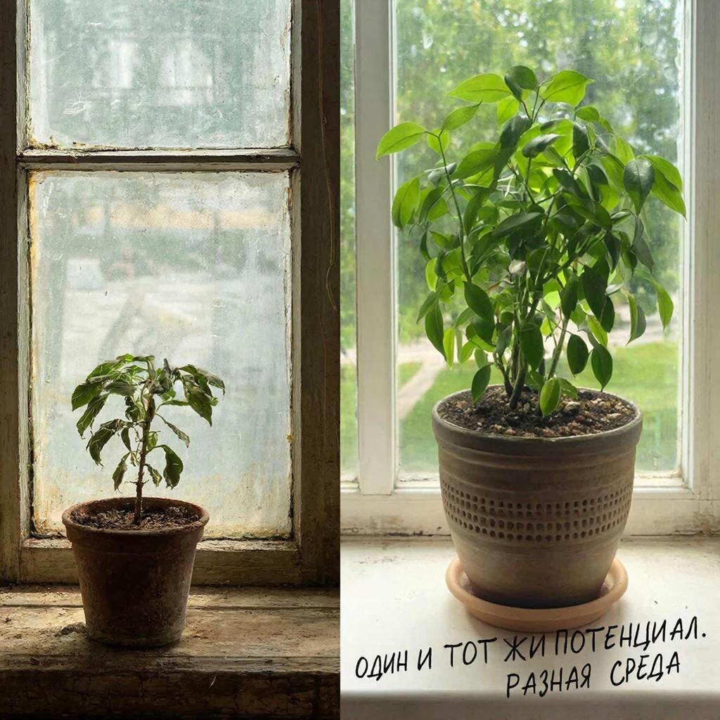 Метафора: даже самое сильное «я» не расцветёт в токсичной среде.