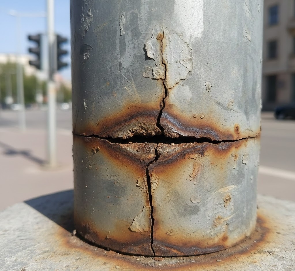 Трещина на сварном шве - один из основных концентраторов напряжений