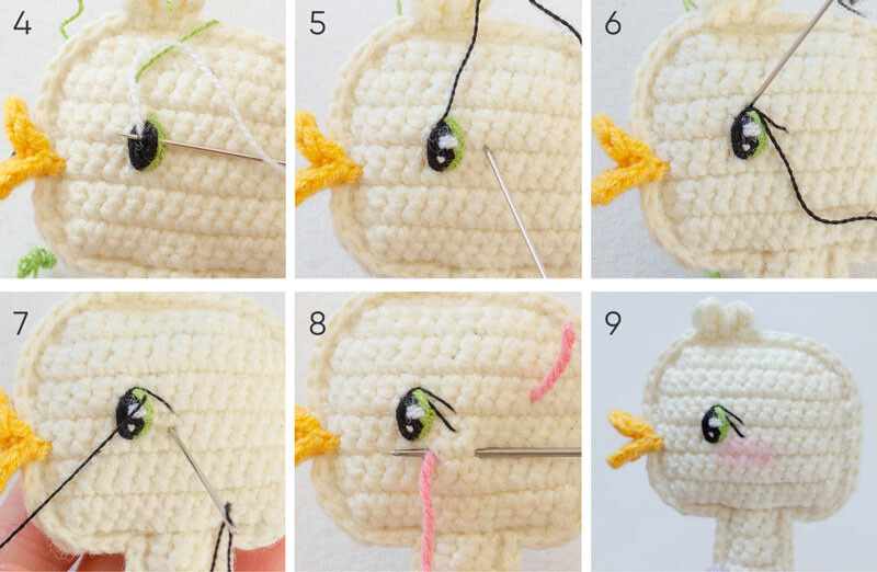 как вышить глазки амигуруми