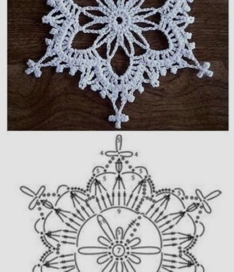 ❄❄Отдельные мотивы крючком "снежинки", схемы. ❄❄