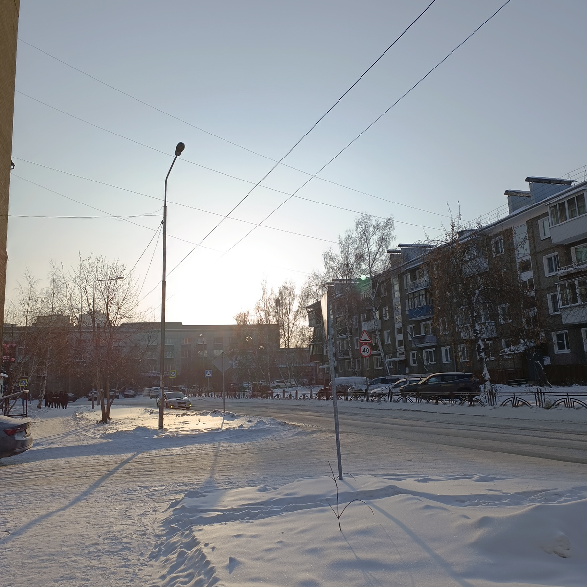 Зима, рассвет, температура -25°