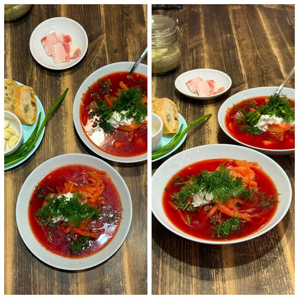 Наш борщ. Доедаем его прямо сейчас) 