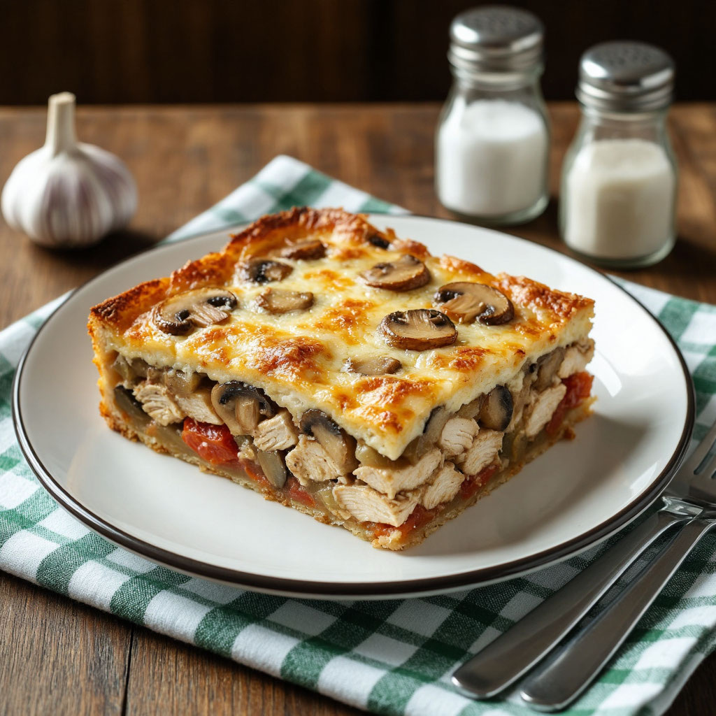 Запеканка с курицей, грибами и овощами: сытно, полезно и просто 🍲