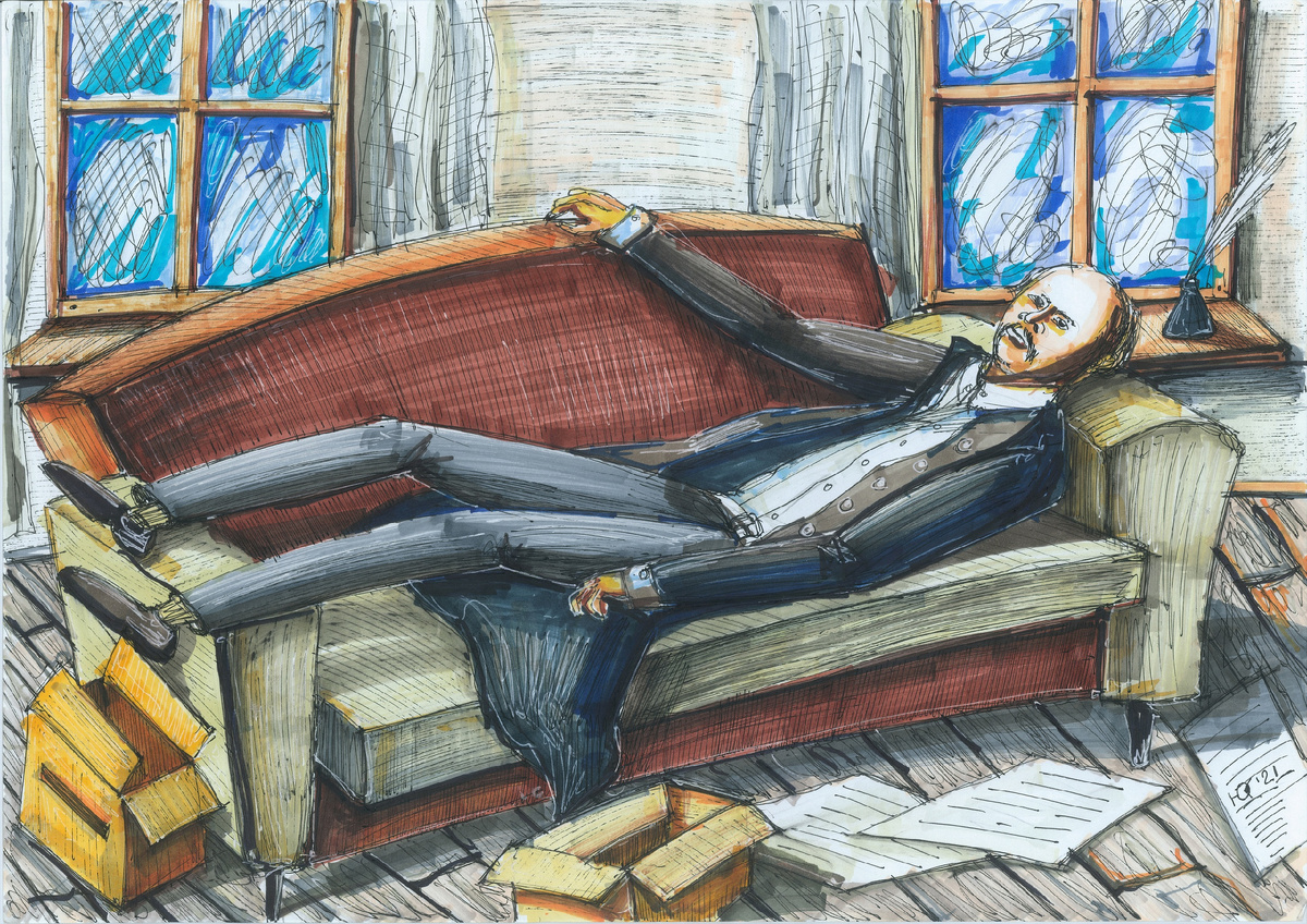 Ю. Гребенщиков иллюстрация Достоевский проездом Барнаул 1857 -2021 гг