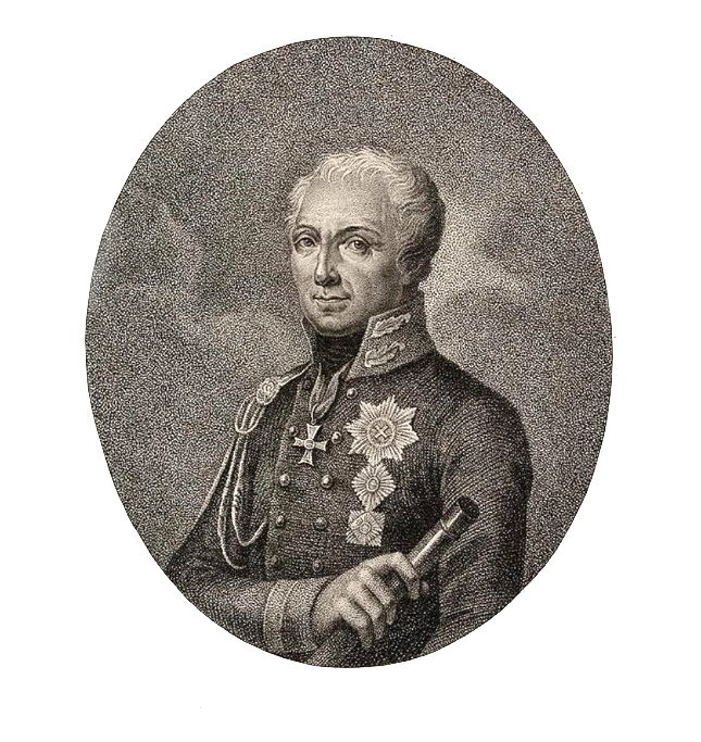 Портрет генерала от кавалерии, графа Л.Л.Беннигсена, гравюра неизвестного автора 