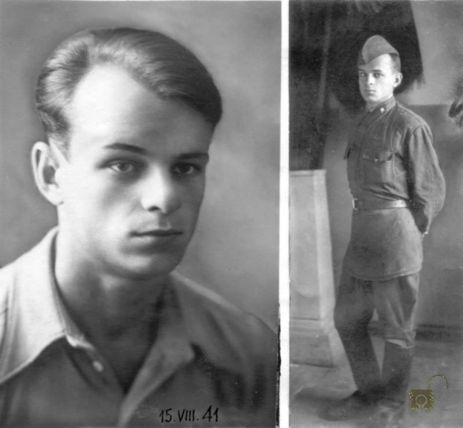 Призывник и красноармеец Юрий Грунин, фотографии сделаны в августе 1941 г.
