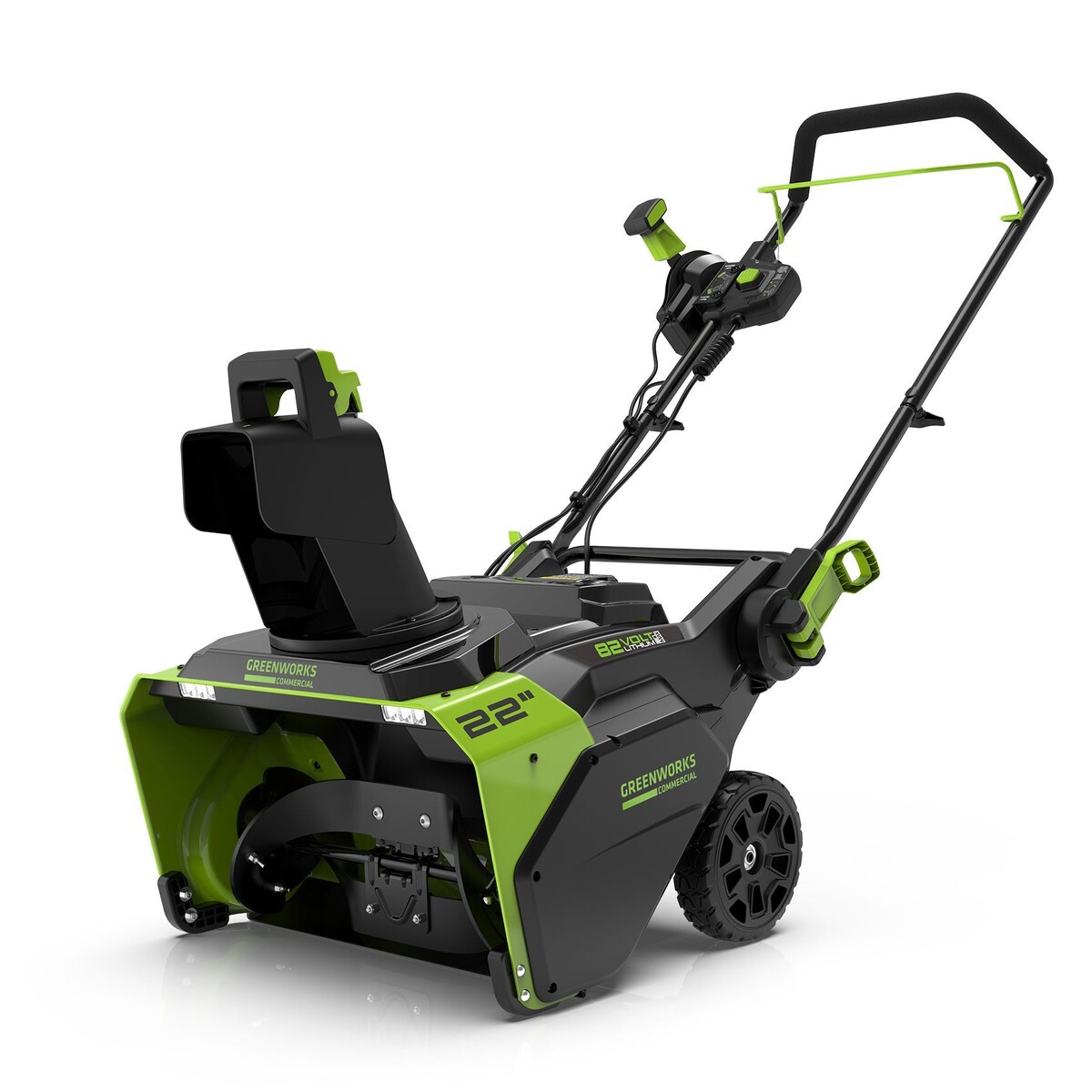 На фотографии представлен Снегоуборщик аккумуляторный Greenworks GD82ST, 82V, 56 см, бесщеточный, без АКБ и ЗУ (2602507)