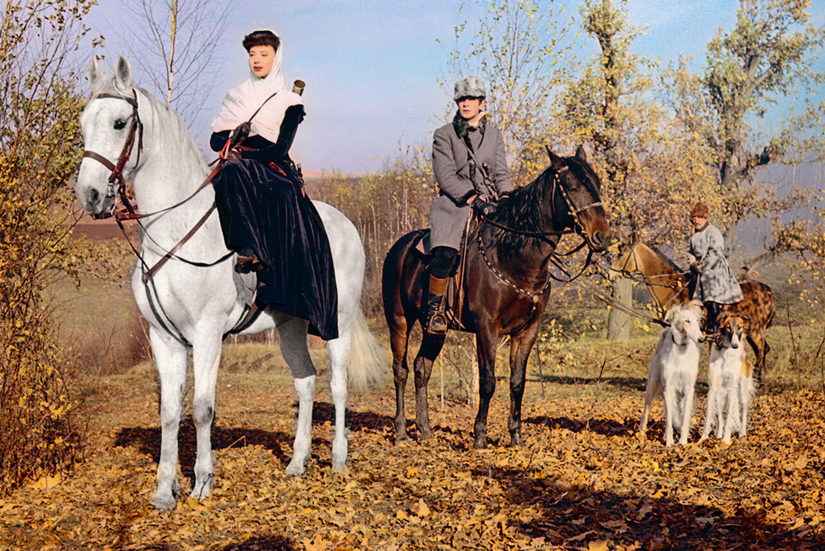 Сцена Ростовых на охоте.