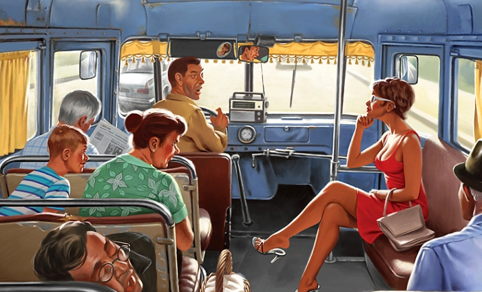 Так художник советует не отвлекать водителя. / Фото: www.turboteka.ru