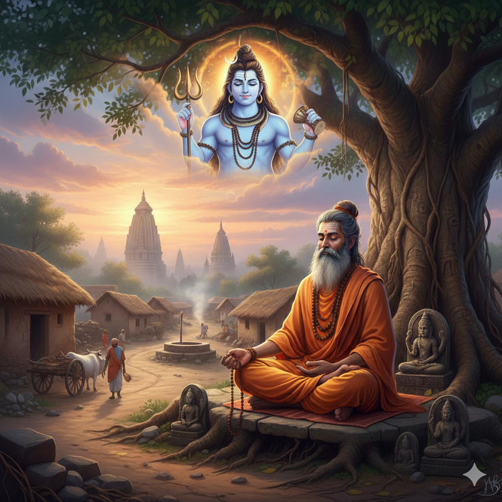 Мудрец, повторяющий мантру о какой-то форме энергии или Боге