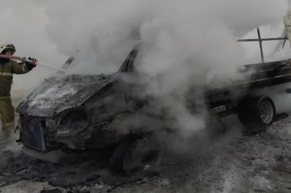    В Самарской области на трассе дотла сгорела ГАЗель