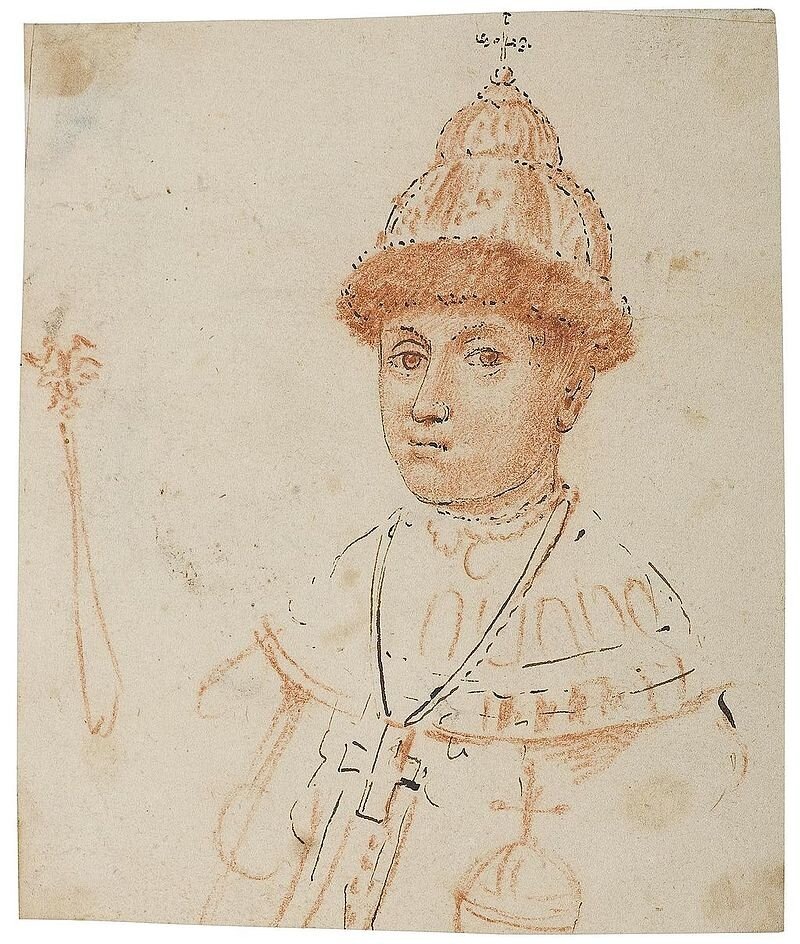 Погрудный портрет царя Федора Алексеевича с державой и скипетром, фотография взята в открытом доступе интернета