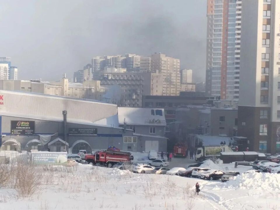    Пожар на Взлетной. Источник: МЧС Алтайского края