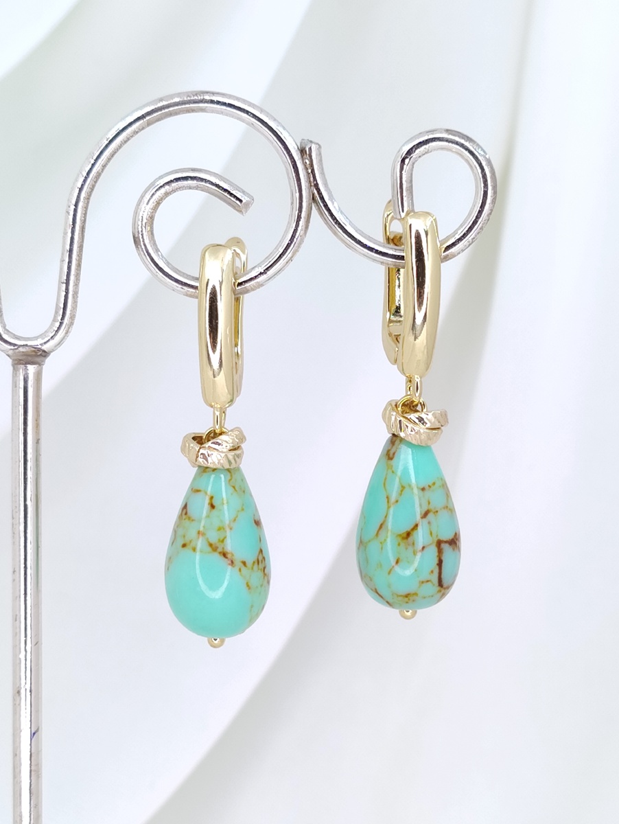 Серьги-Капли Берюза от Азимут Декор.