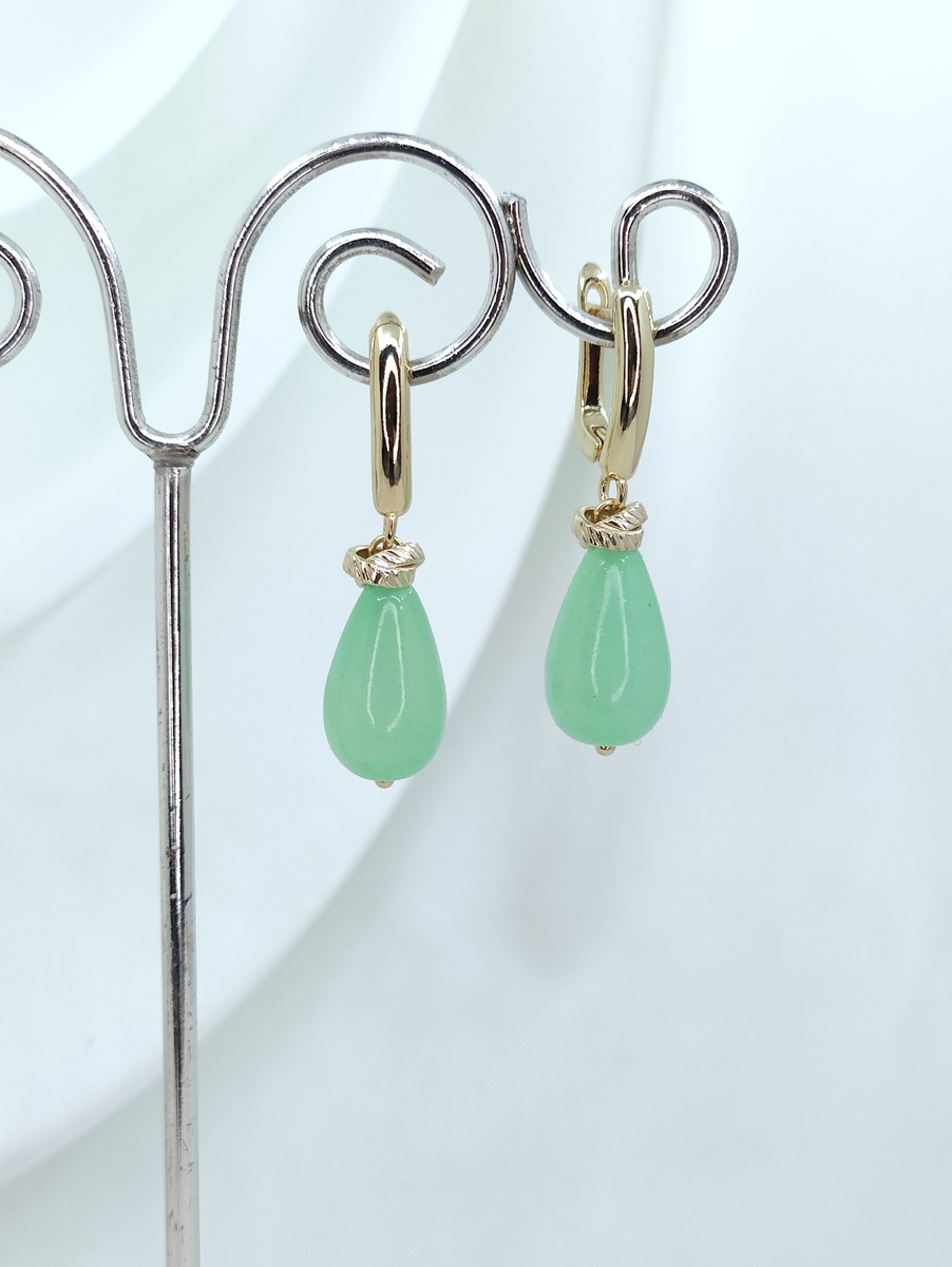 Серьги-капли из Оникса от Азимут Декор.