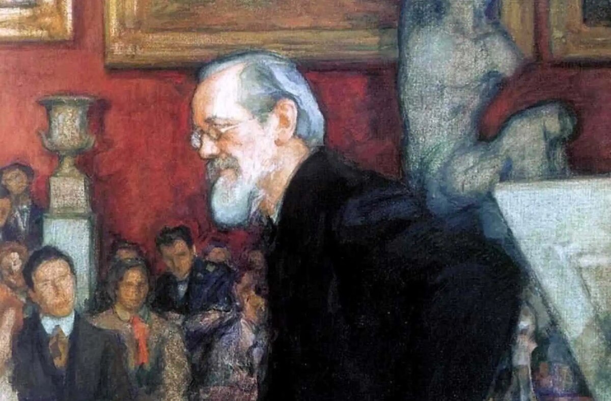 Фото: Леонид Пастернак «В.О. Ключевский на лекции в Училище живописи, ваяния и зодчества» (1909) / Государственный исторический музей