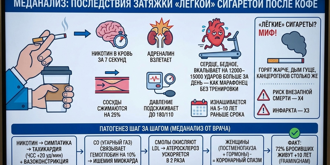 Миф недели: «Курение — это “лёгкая” привычка»? Взгляд кардиолога