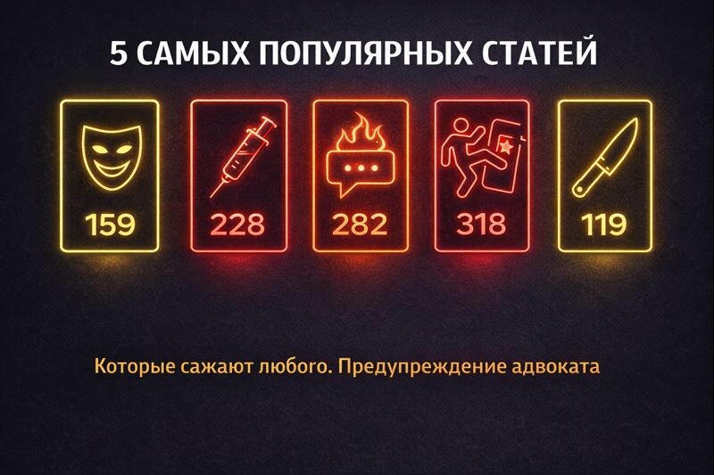 Все боятся 228-й, но это лишь вершина айсберга. Я как адвокат расскажу про 5 статей, которые работают как капкан: их применяют массово, а сесть по ним может даже невиновный.