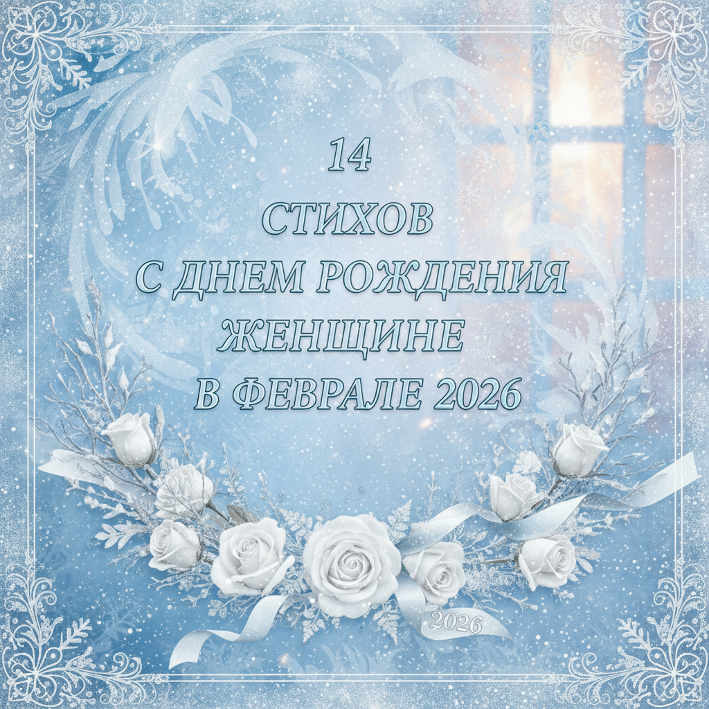 14 стихов С Днем рождения женщине в феврале 2026