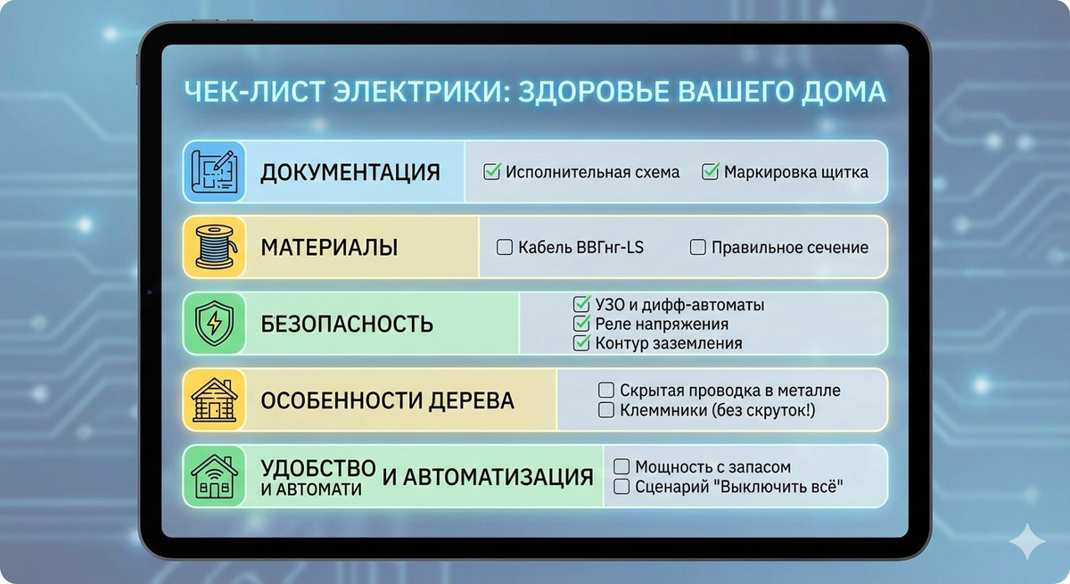 Чек-лист электрики загородного дома