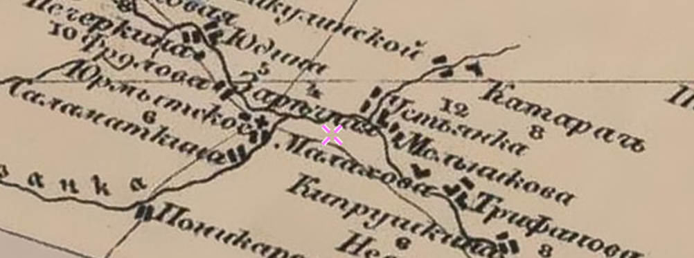 Карта Стрельбицкого. Восток Европейской части России. Фрагмент.