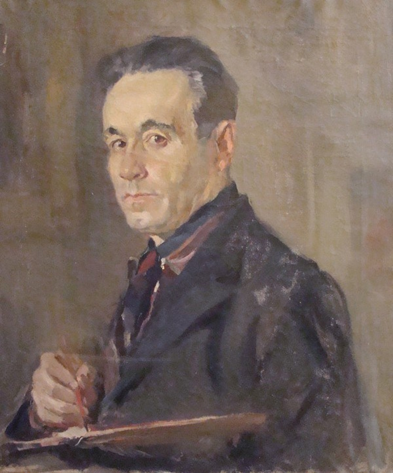 Автопортрет. Картина. 1950 г. Музей-заповедник "Дмитровский кремль.