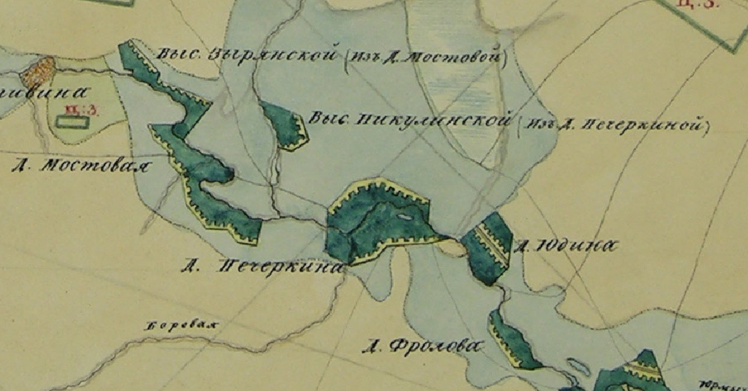 Фрагмент Плана Генерального Межевания Екатерины II.