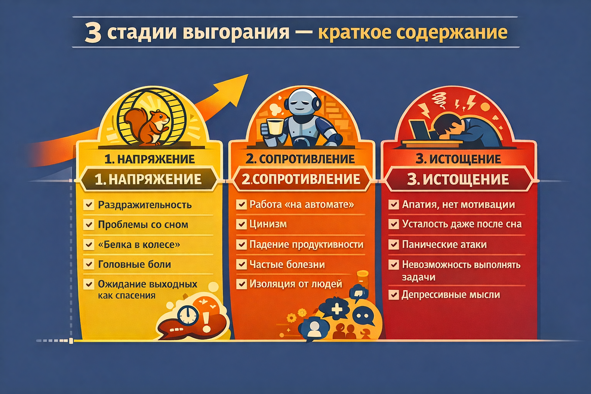 3 стадии выгорания