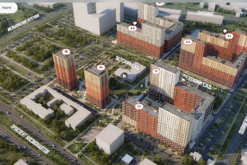    План застройки на участке под ЖК «Космонавтов, 11»