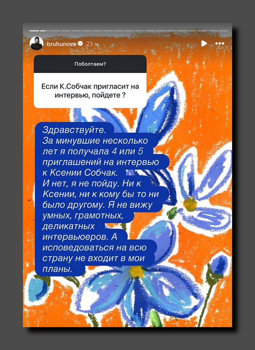 Скриншот @ bruhunova