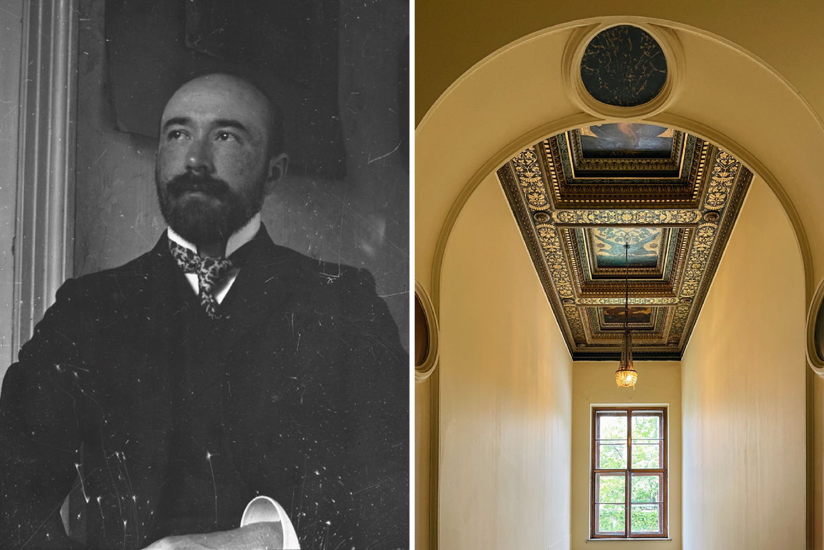 Архитектор Иван Жолтовский и парадная лестница конторской части особняка Тарасова