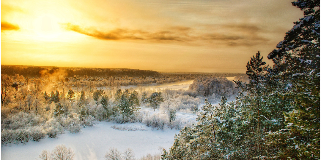 Закатные краски сибирской зимы