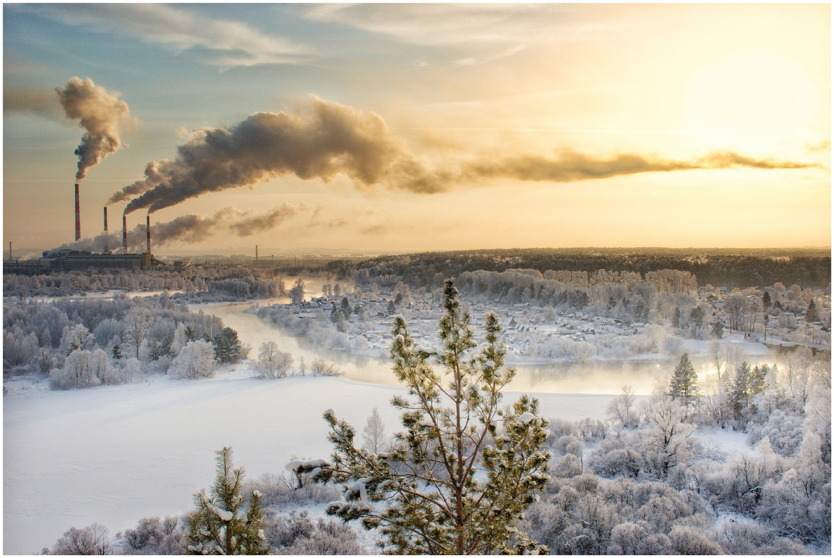 Закатные краски сибирской зимы.
