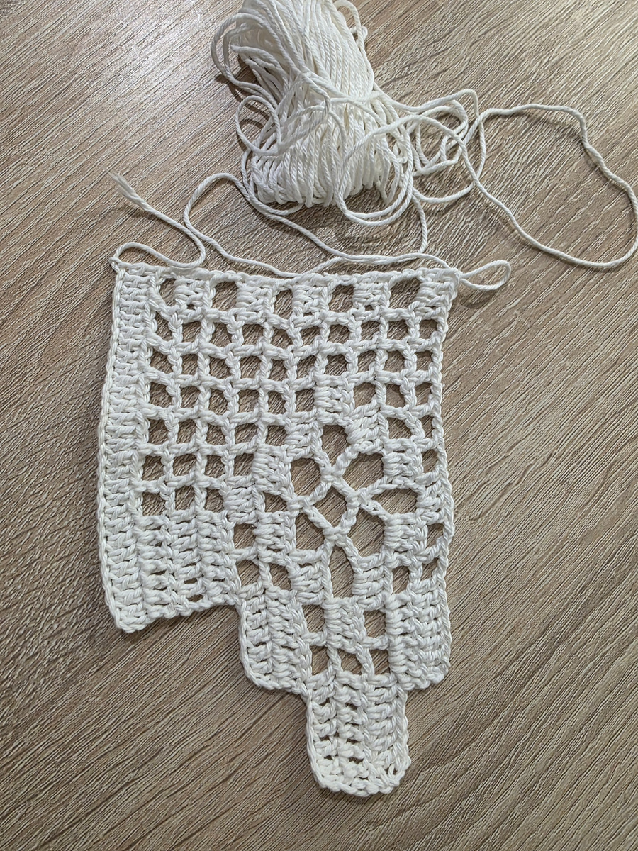 Образец вязала из пряжи "Детская сказка" крючком №2