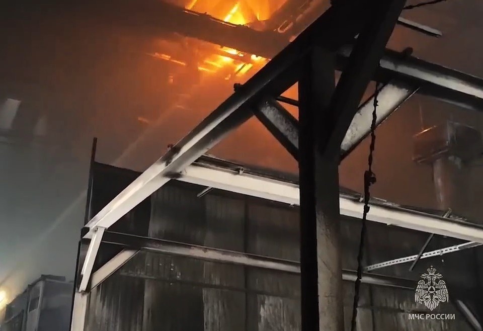    Спасатели показали видео пожара на калужском заводе по сборке автомобилей Tenet.