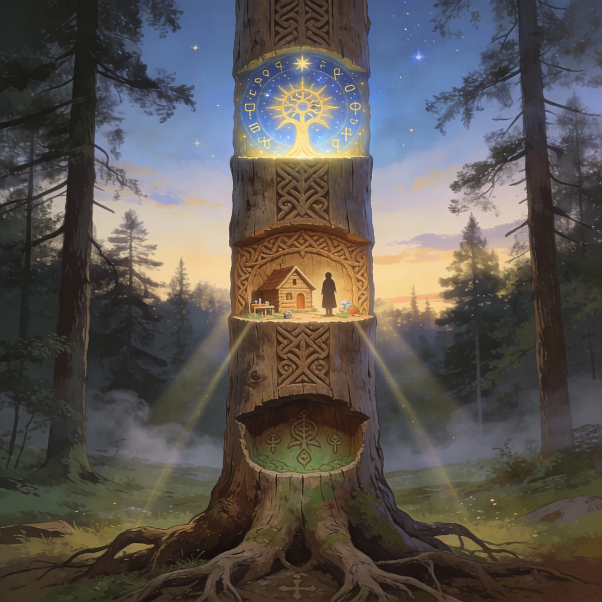 Родовой столб Трехмирья