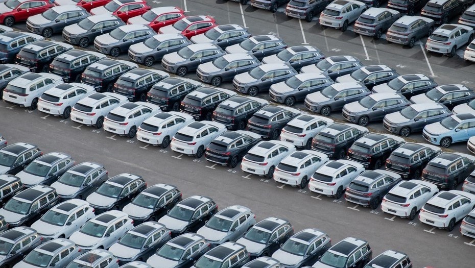    Новые автомобили в порту на намыве в Петербурге Автор фото: Ермохин Сергей