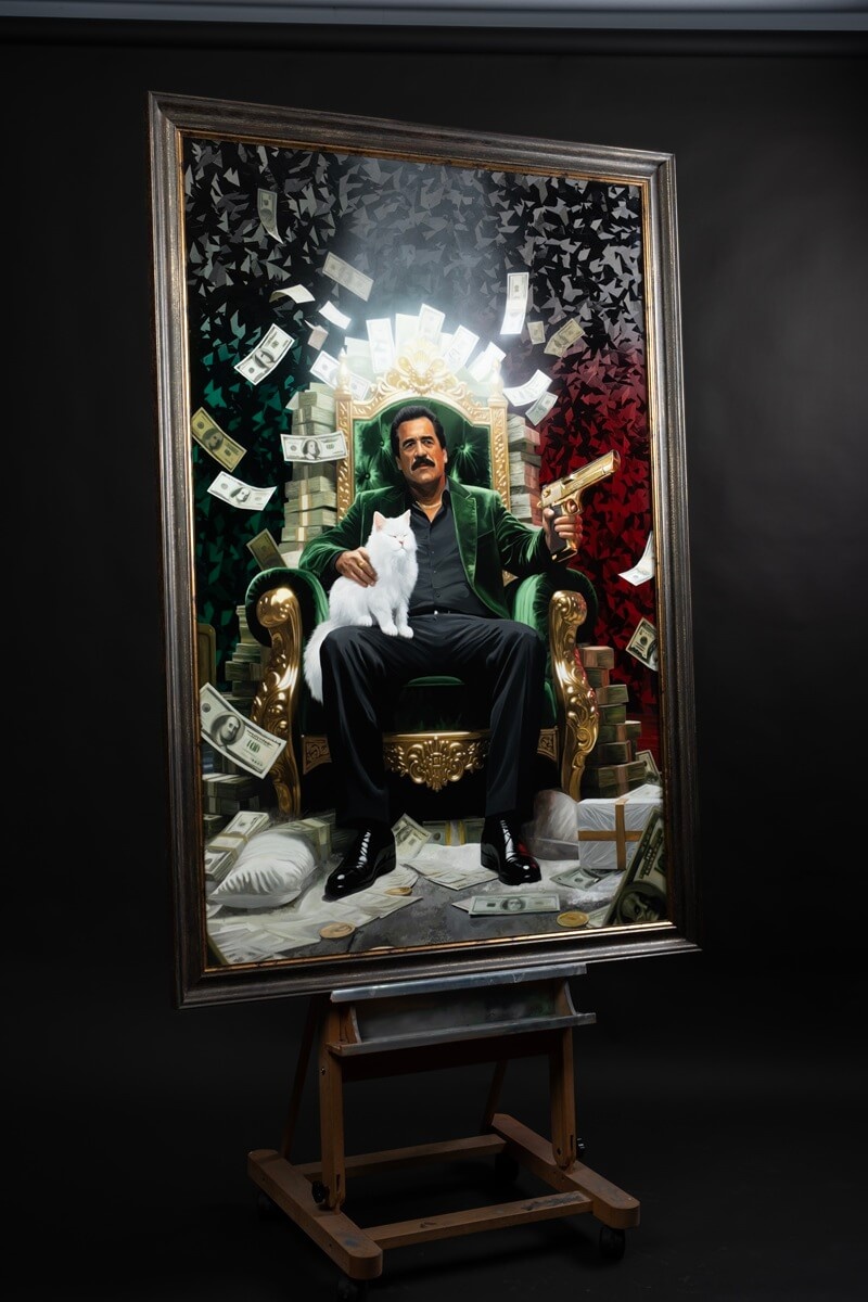 Картина Эскобар | Карбоновый Арт. Размер 1,5 м х 1 м.
