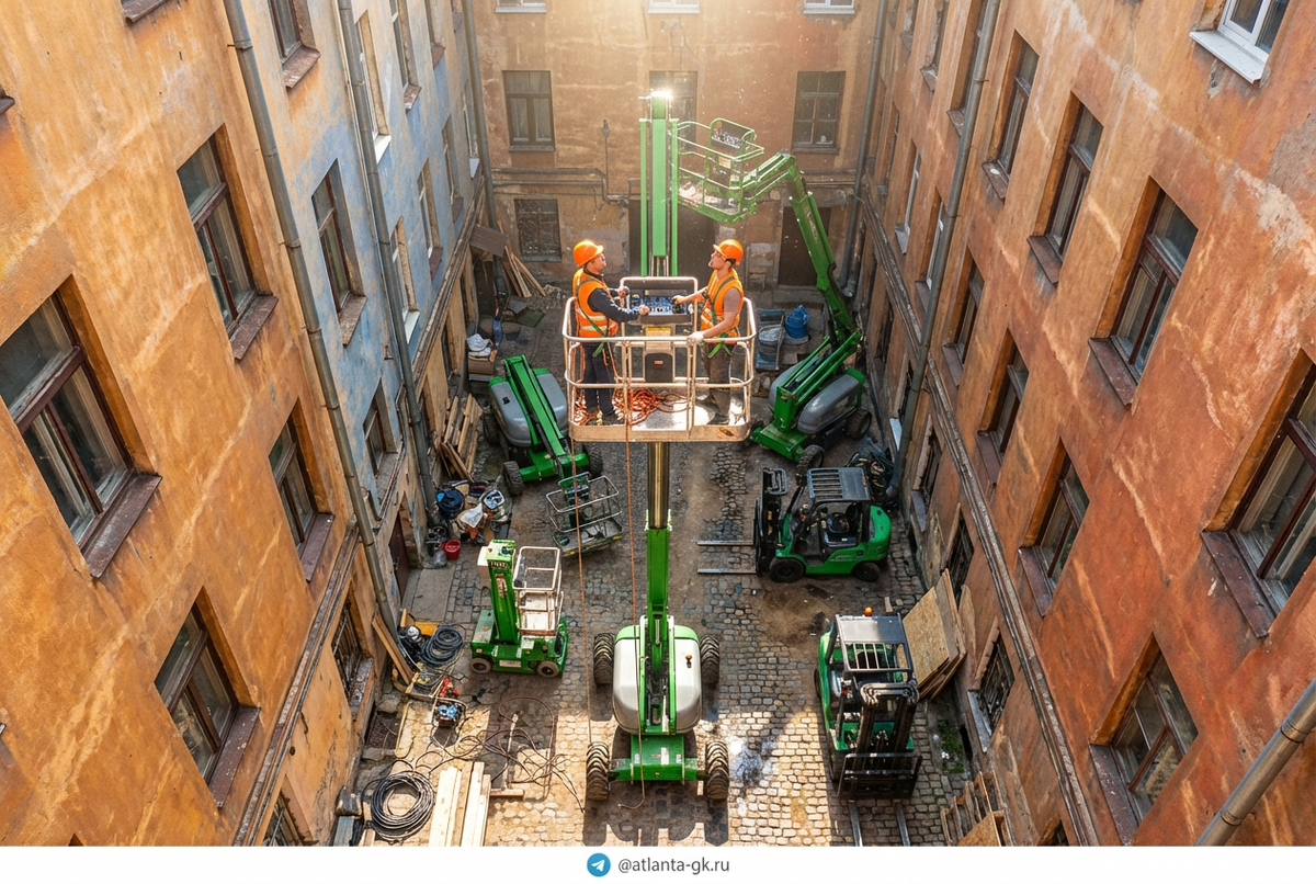    Выбор фасадного подъемника для эффективного выполнения строительных работ. Atlanta-gk