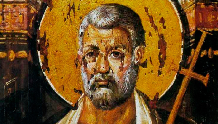 Апостол Петр (фрагмент иображения начала VI века, монастырь Святой Екатерины на Синае). Фото: wikipedia.org