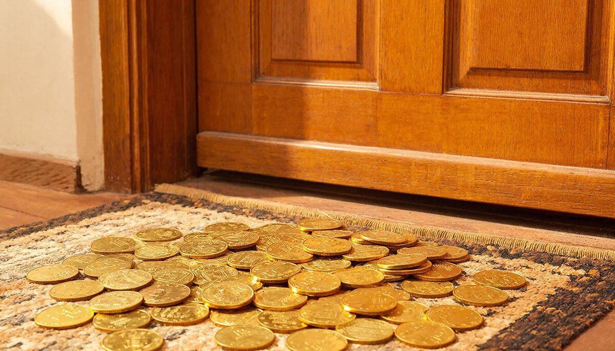 Зачем класть монетки под коврик у двери? Тайный ритуал для денег.