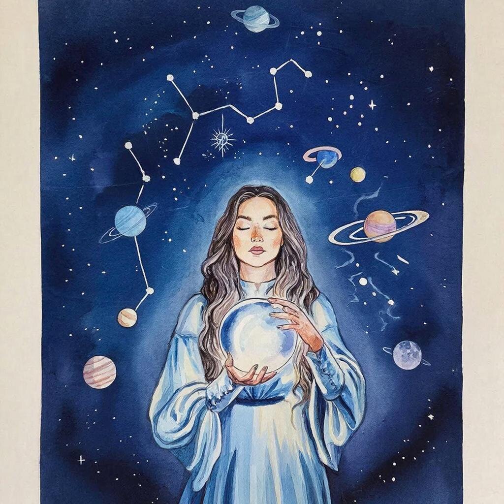 Астрология. Иллюстрация сгенерирована нейросетью