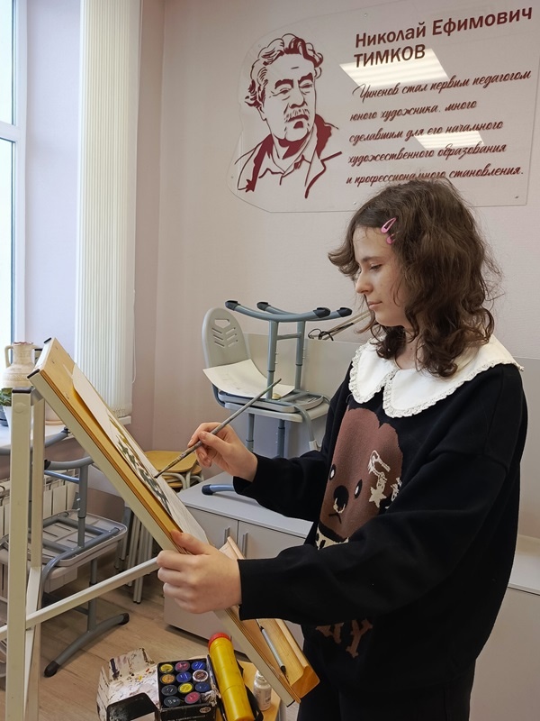 Карина Васьковская на уроке