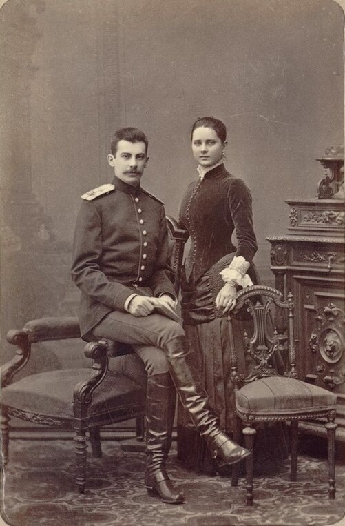 Княжна Зинаида Юсупова со своим женихом, фото 1882 года.