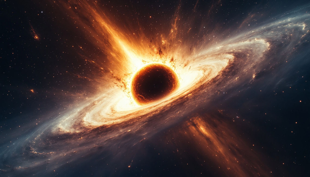 Выброс сверхмассивной черной дыры 