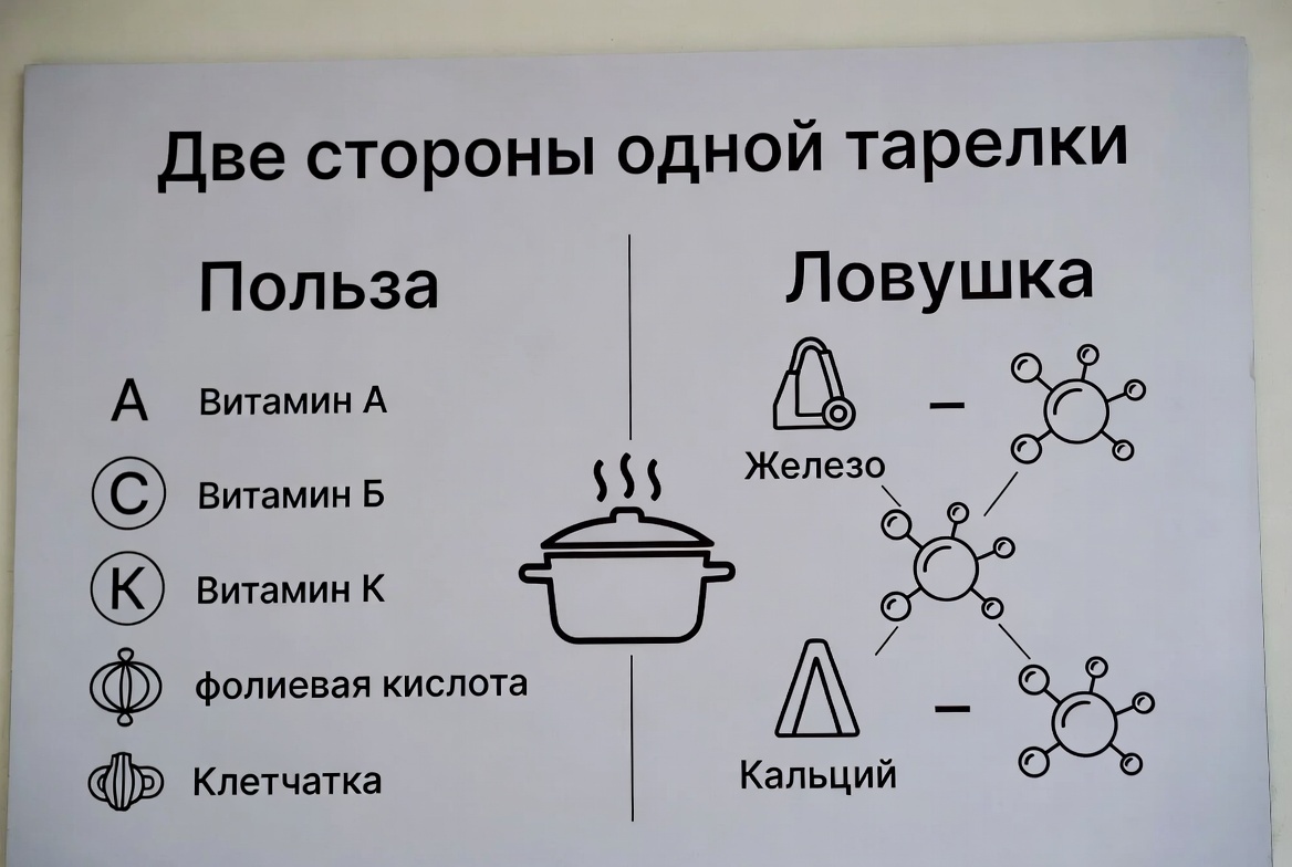 Дилемма полезного продукта: как не выплеснуть с водой ребёнка. Не нужно отказываться от шпината! Нужно просто знать его слабость — он боится кратковременного, но правильного нагревания. Термообработка превращает врага в союзника.