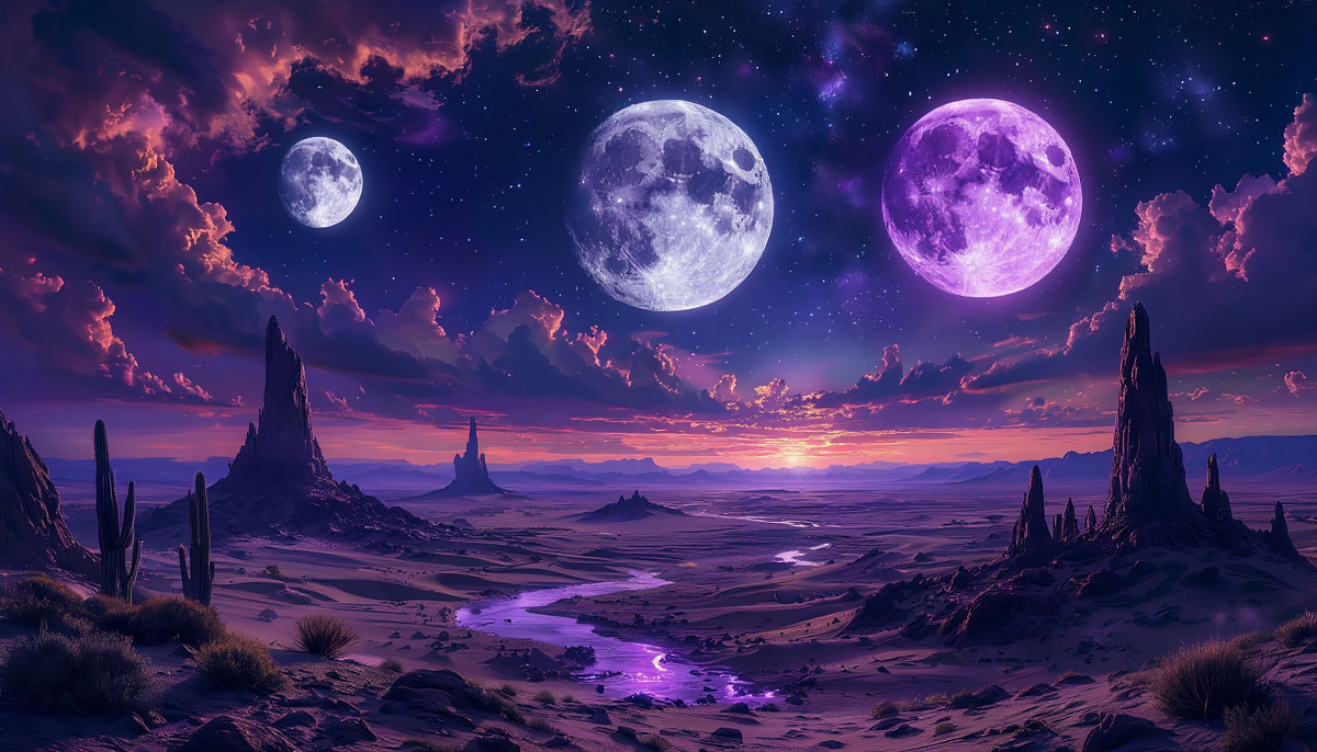 Мир, в котором существовали три луны, был совершенно другим.