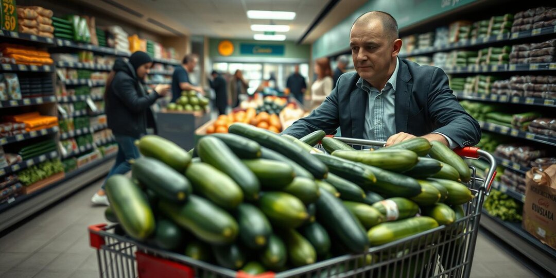 Вывез 500 кг огурцов из супермаркета на тележке: ущерб — 250 тысяч рублей